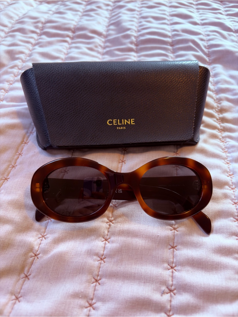 CELINE Women's Tortoiseshell Oval Sunglasses